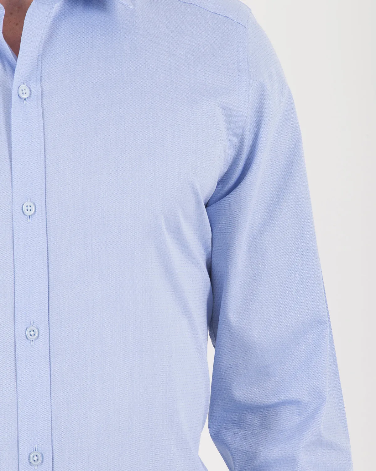 Regular Fit Long Sleeve 100% Cotton Blue Dress Shirt