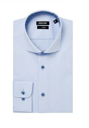 Remus Uomo Frank Tapered Fit Long Sleeve Formal Shirt- Sky Blue