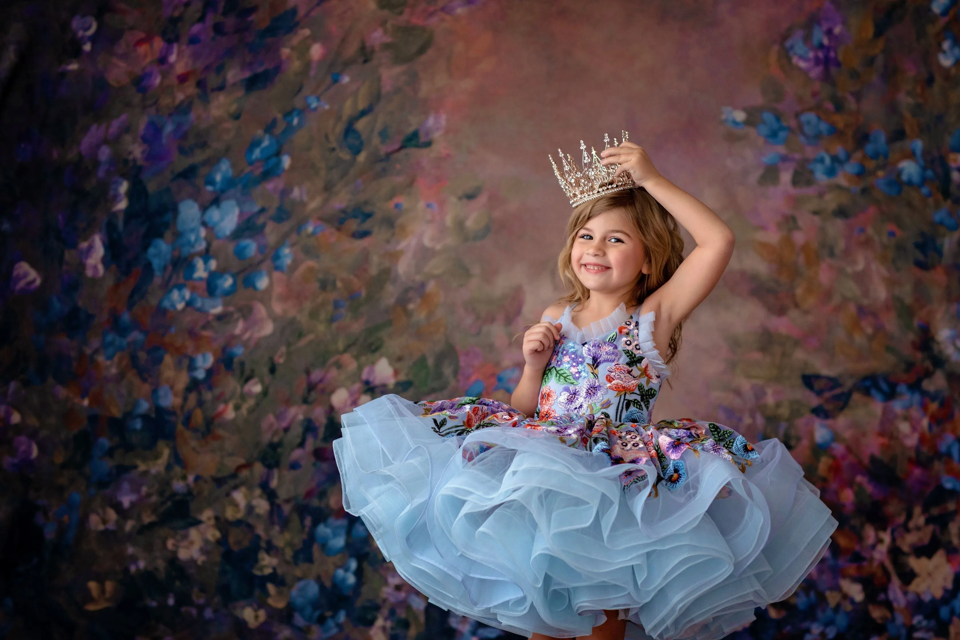 Retired rental "Camille" - Petal Length in Periwinkle ( 4 Year - Petite 5 Year)