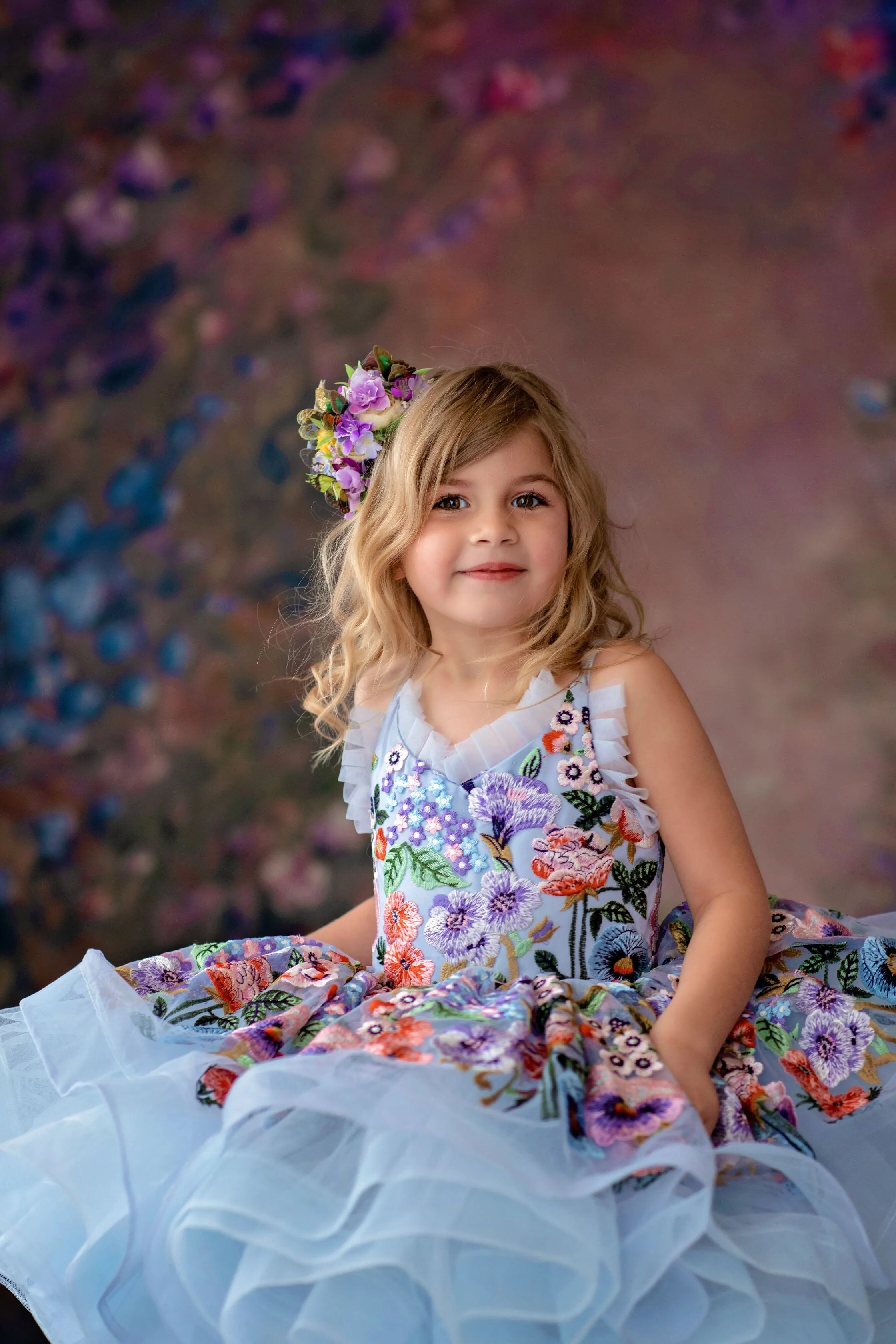 Retired rental "Camille" - Petal Length in Periwinkle ( 4 Year - Petite 5 Year)