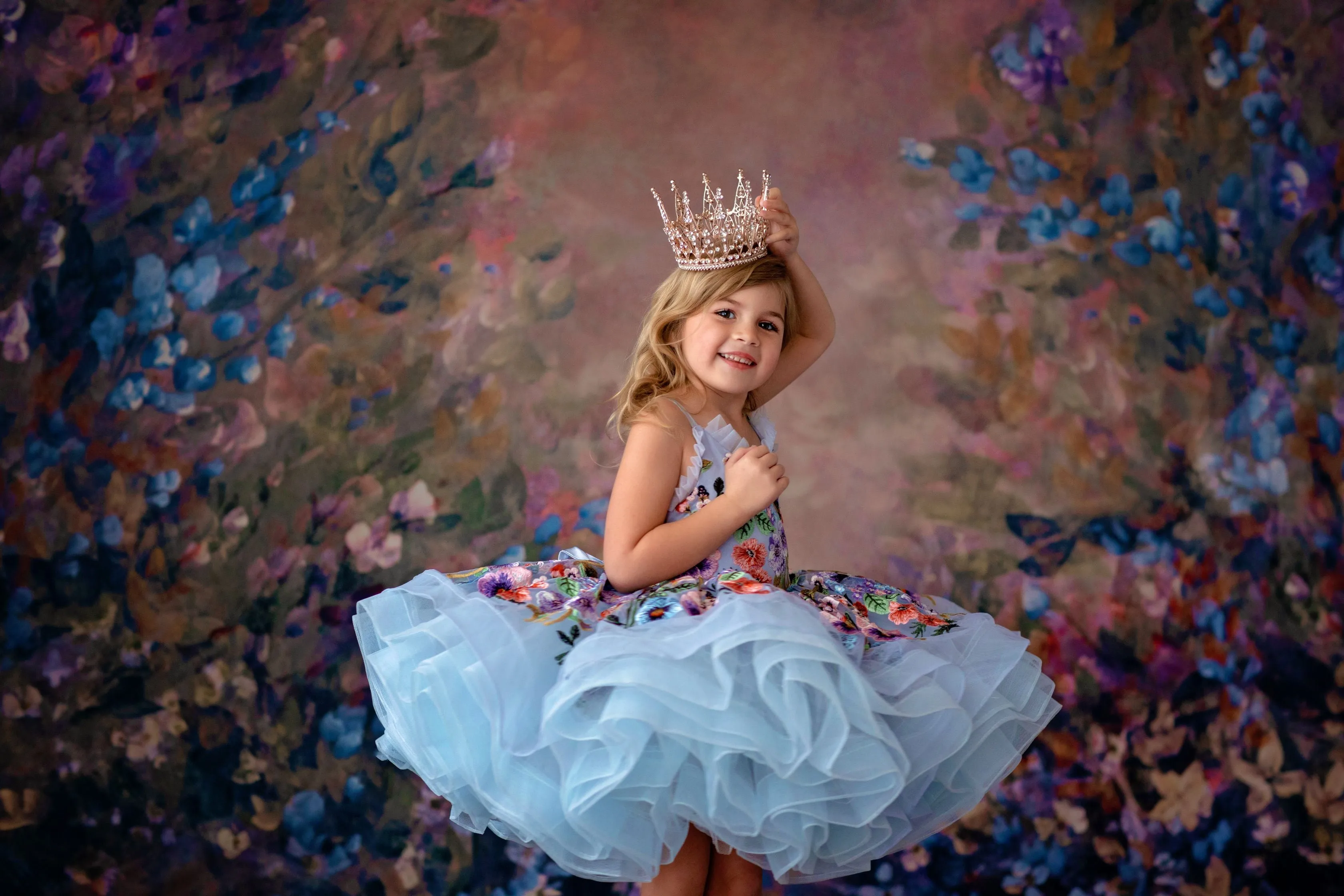 Retired rental "Camille" - Petal Length in Periwinkle ( 4 Year - Petite 5 Year)