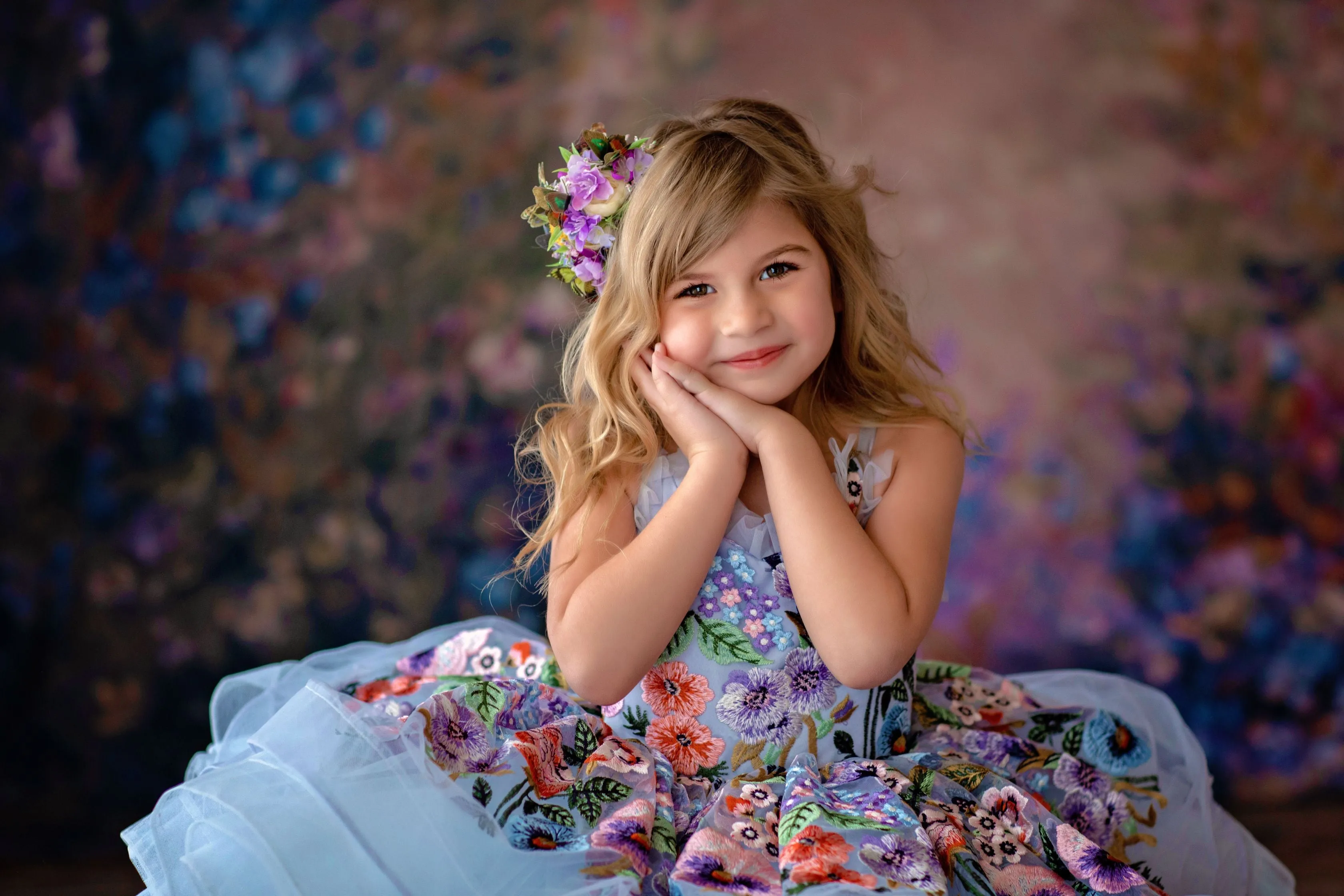 Retired rental "Camille" - Petal Length in Periwinkle ( 4 Year - Petite 5 Year)