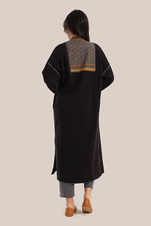 Reversible embroidered cotton coat