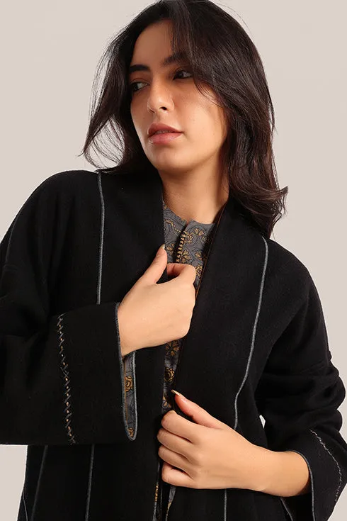 Reversible embroidered cotton coat