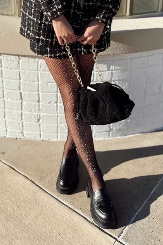 Rhinestone Fishnet Tights