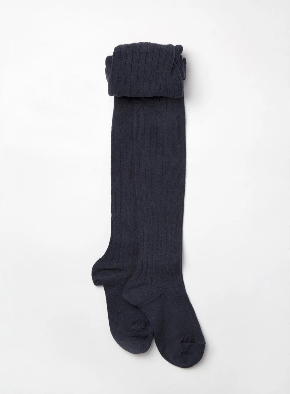 Ribbed Tights in Navy
