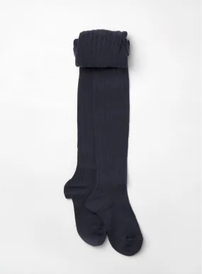 Ribbed Tights in Navy