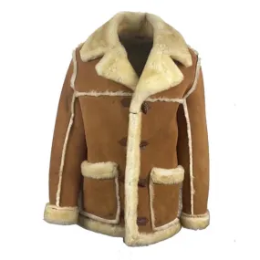 Roddy Piper Western Style Genuine Shearling Leather Coat
