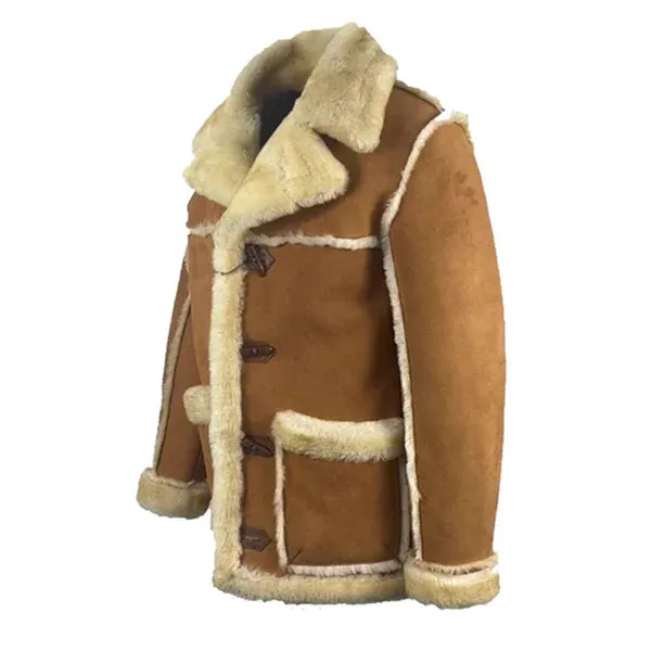 Roddy Piper Western Style Genuine Shearling Leather Coat