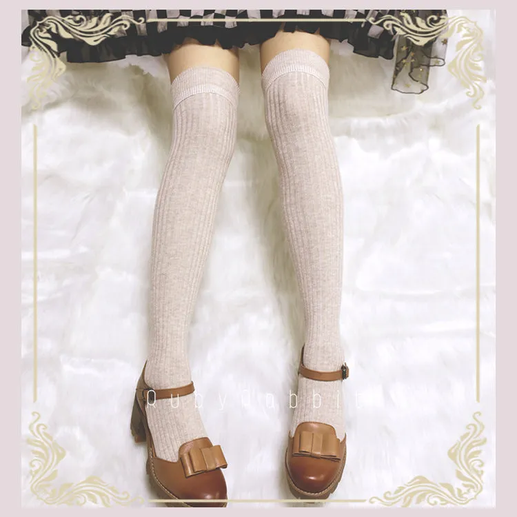 Ruby Rabbit~Pure Color Knee Socks Multicolors
