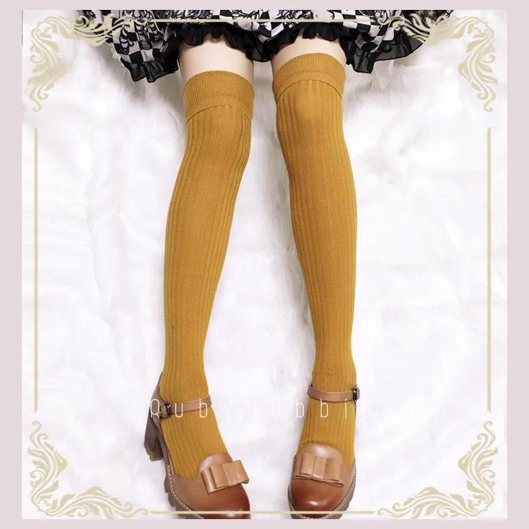 Ruby Rabbit~Pure Color Knee Socks Multicolors