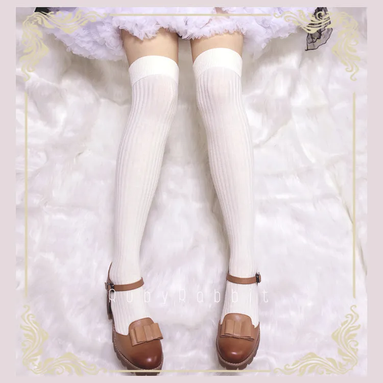 Ruby Rabbit~Pure Color Knee Socks Multicolors