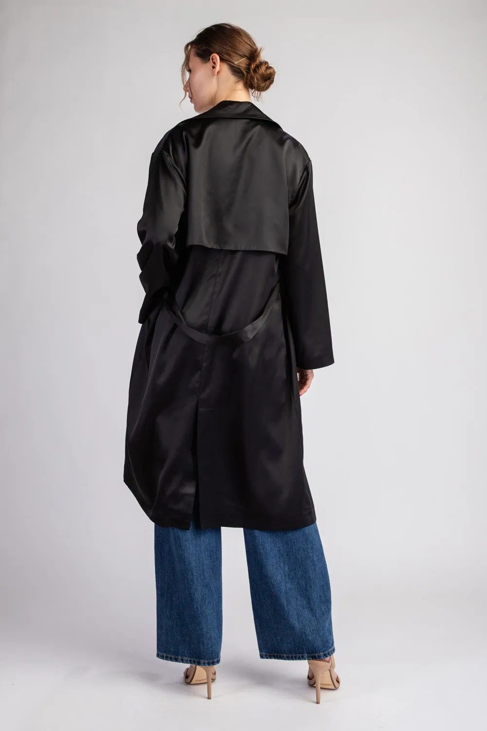 satin trench coat