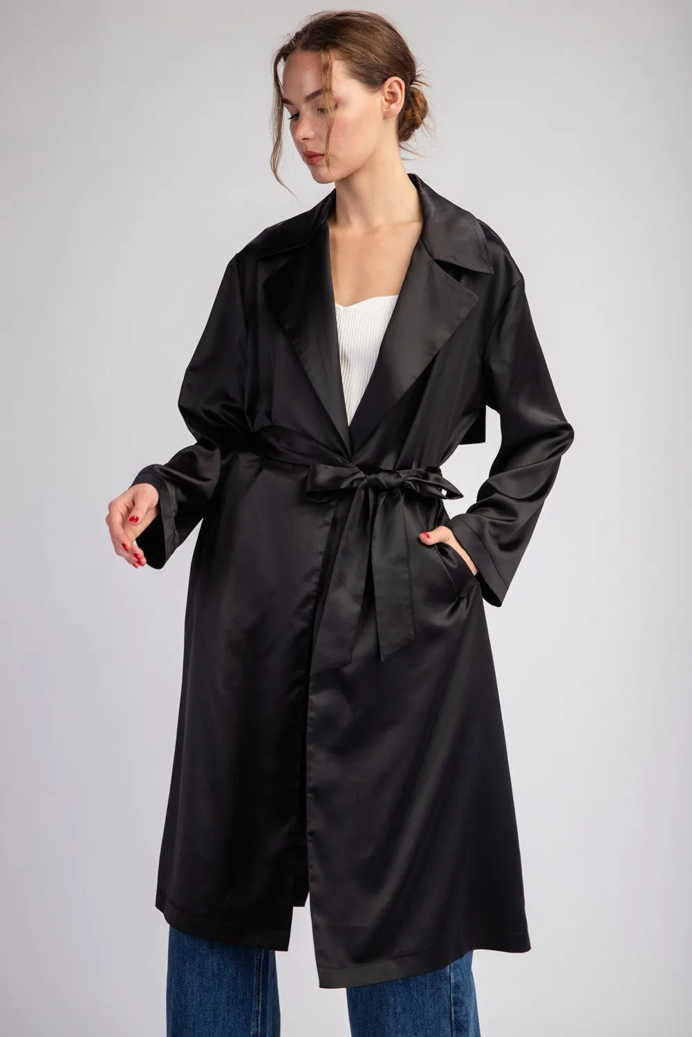 satin trench coat