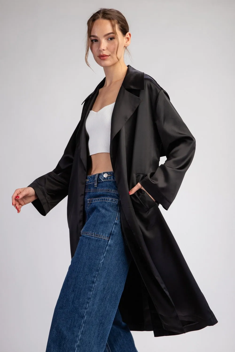 satin trench coat