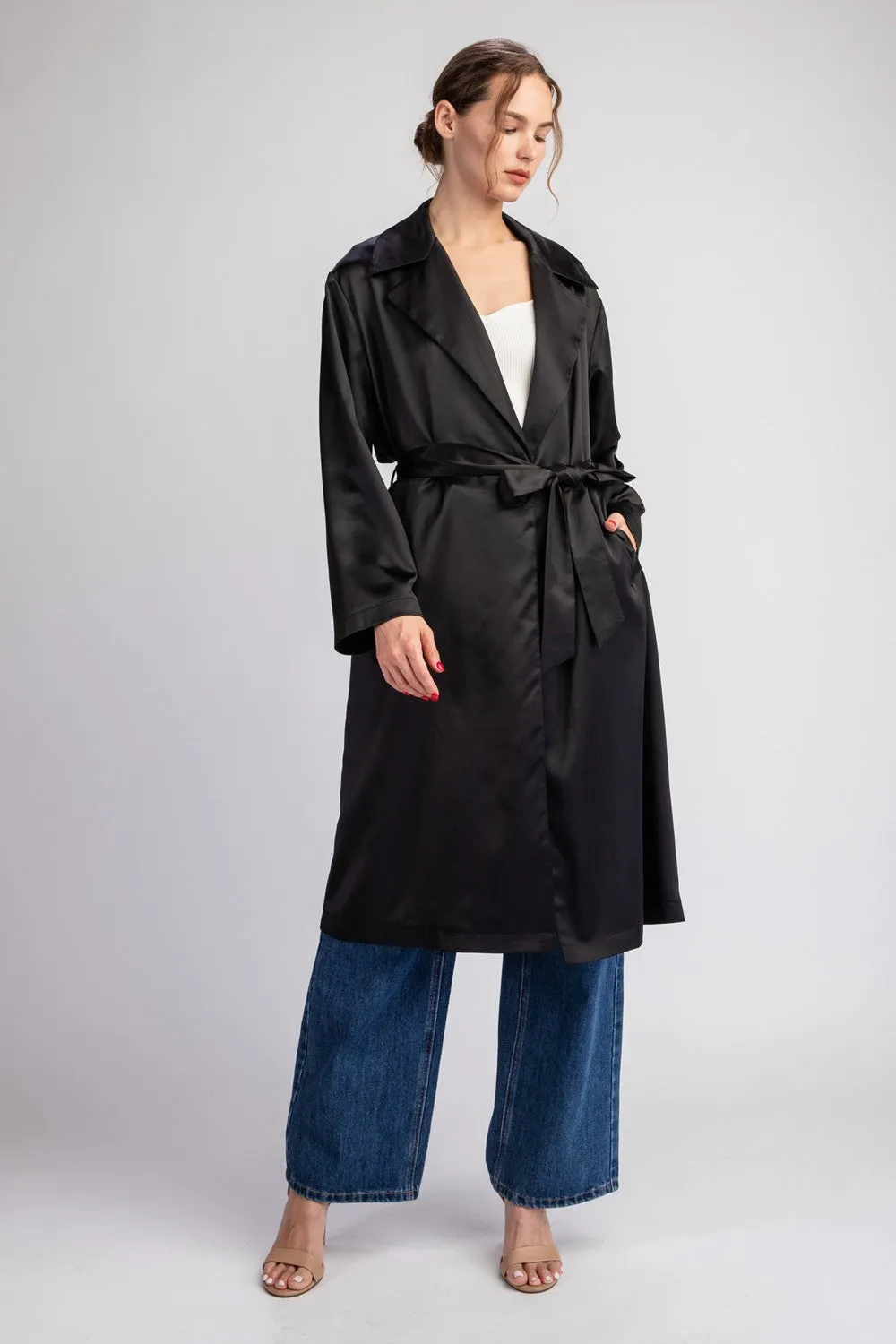 satin trench coat