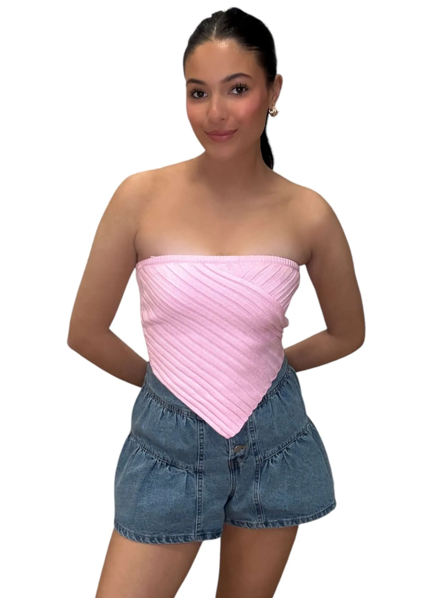 Scarf Hem Tube Sweater Top