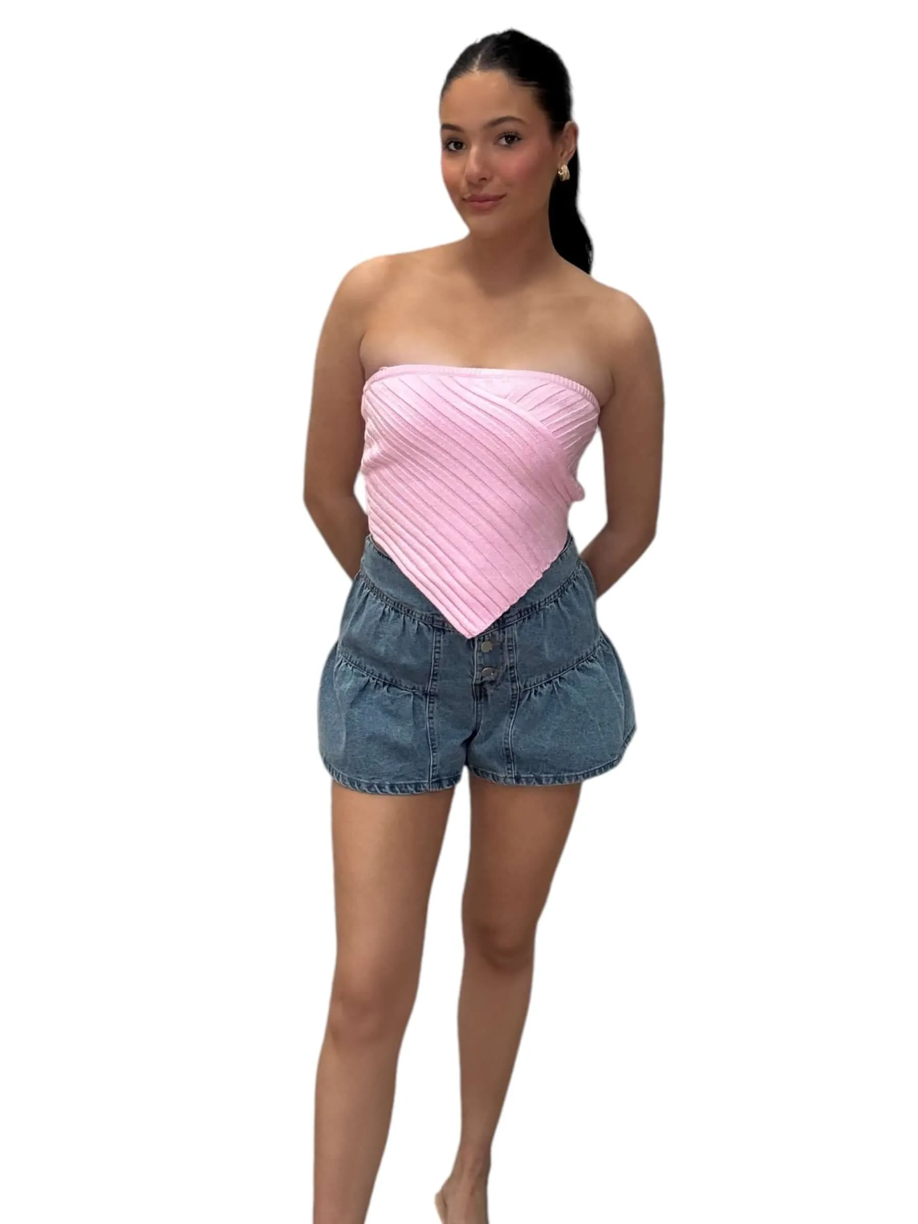 Scarf Hem Tube Sweater Top