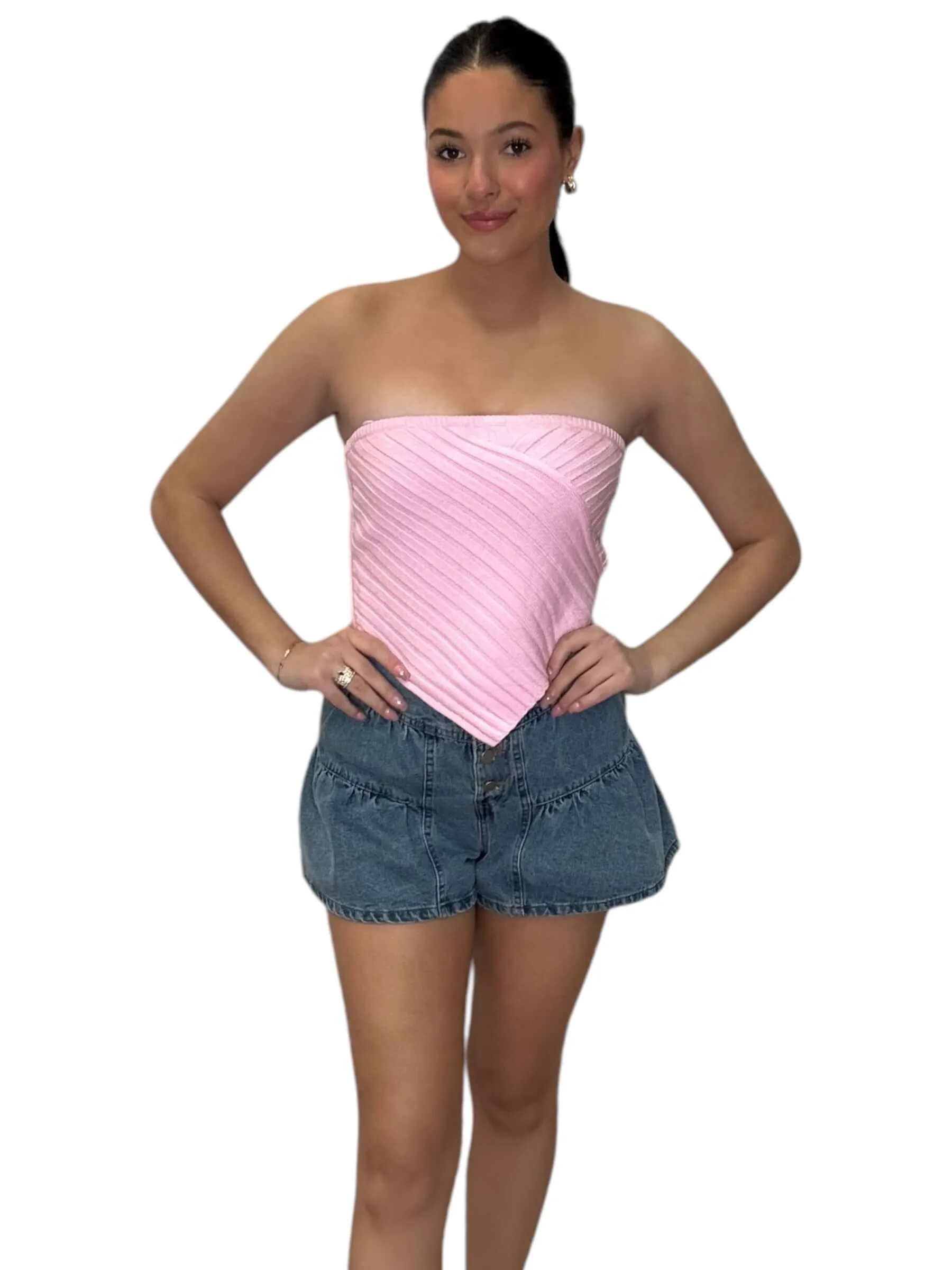 Scarf Hem Tube Sweater Top