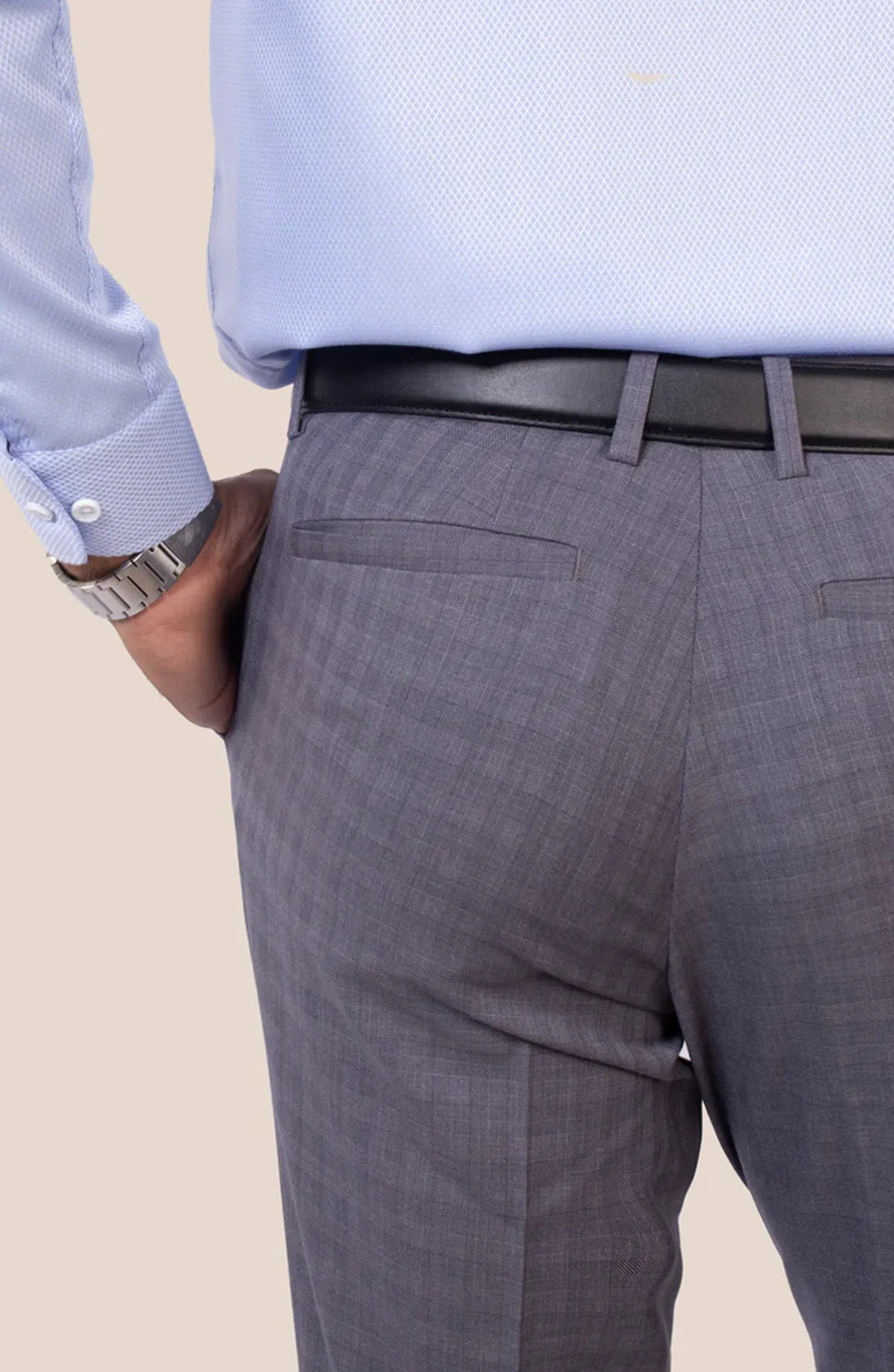 SHARP GREY TWILL CHECK