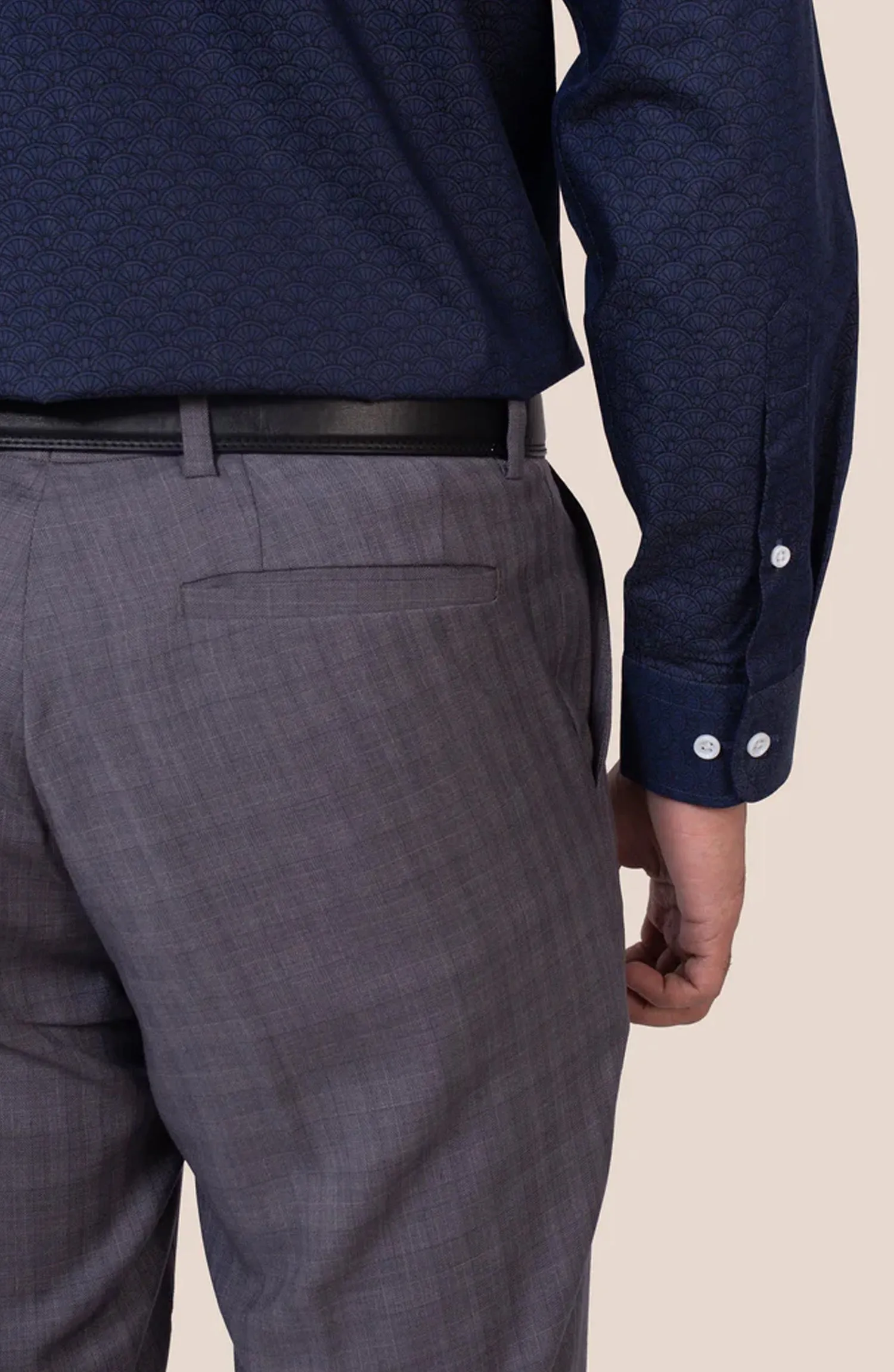 SHARP GREY TWILL CHECK