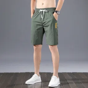 Shorts Men Summer Thin Quick Dry Casual Cropped Pants Straight Minimalist All-Matching Mid-Length Trendy Shorts