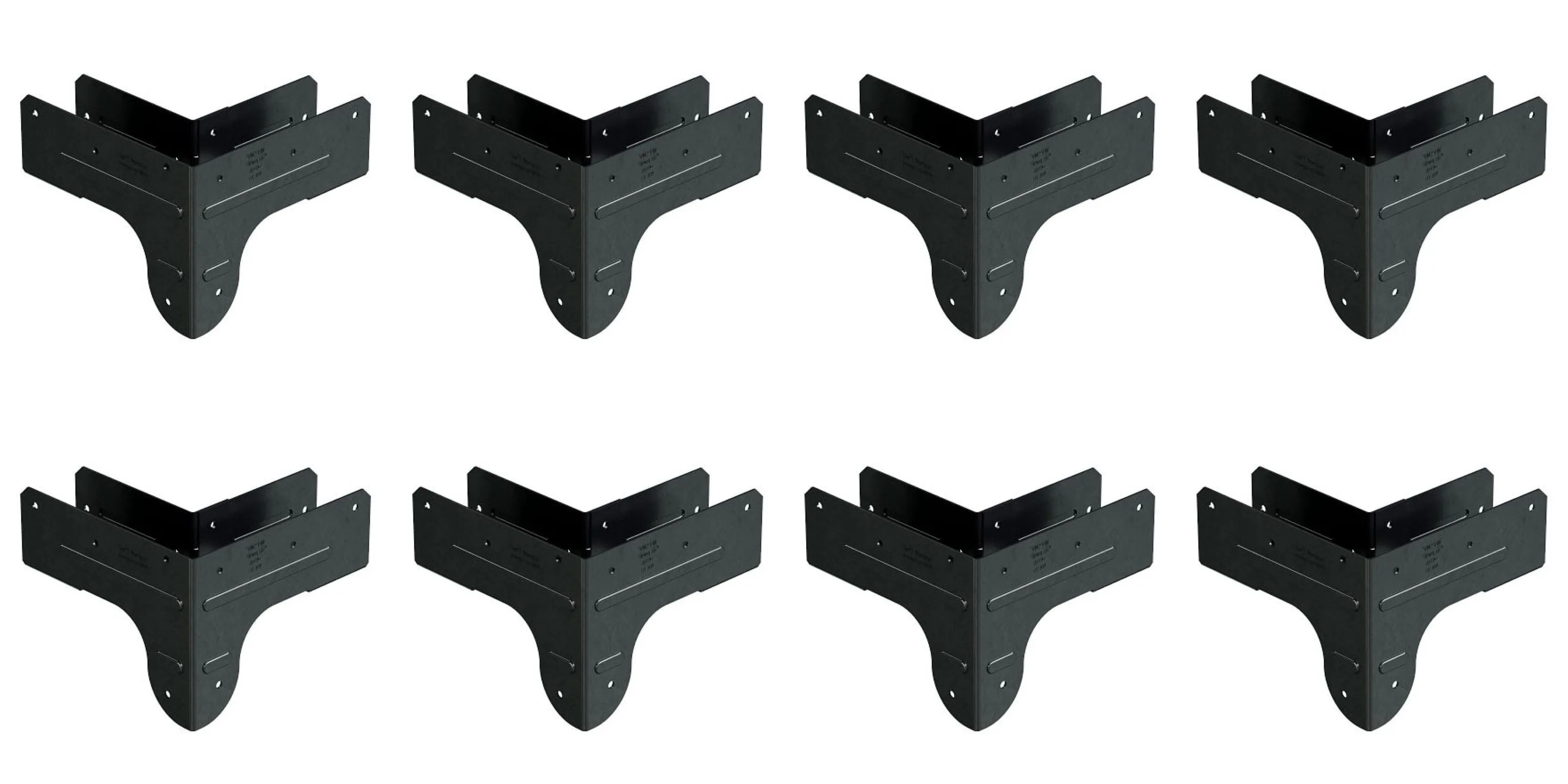 Simpson Strong-Tie APRTC2 Outdoor Accents® ZMAX®, Black Rigid Tie® Corner Connector for 2x Joist, 2x4 Post, 8-Pack