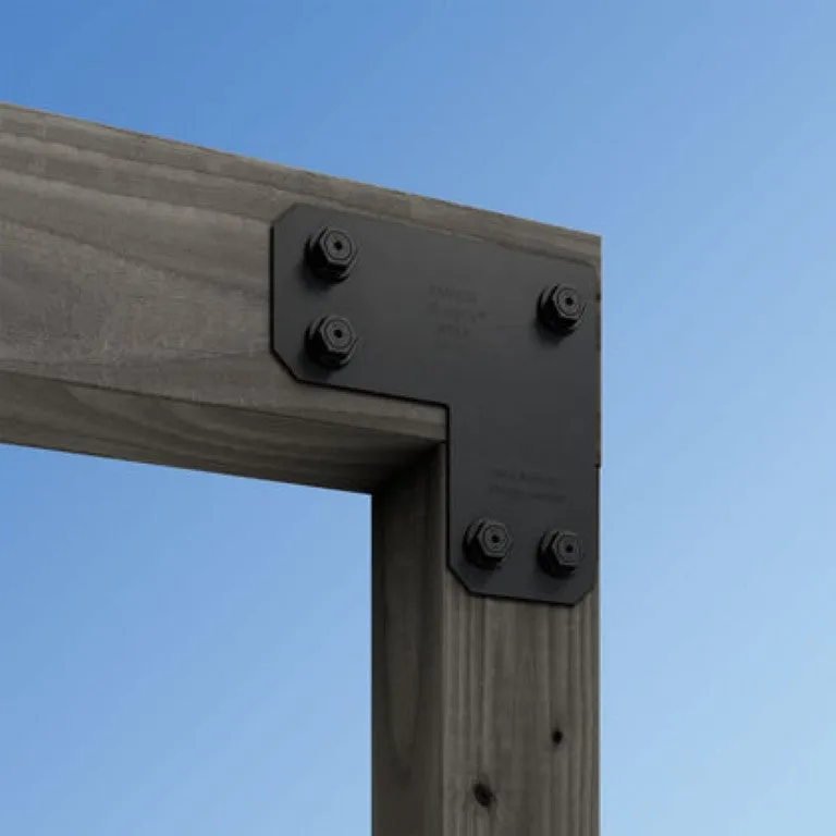 Simpson Strong-Tie APVL6 Outdoor Accents® Avant Collection™ ZMAX®, Black Powder-Coated L Strap for 6x6, 8-Pack