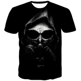 Skull T-shirt Men Hip Hop T shirts Funny Punk Rock Tshirt Printed Terror Tshirts Casual Street Tshirt Anime Short Sleeve Hip hop