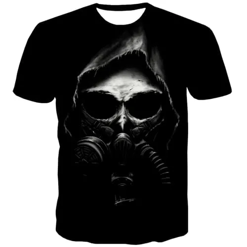 Skull T-shirt Men Hip Hop T shirts Funny Punk Rock Tshirt Printed Terror Tshirts Casual Street Tshirt Anime Short Sleeve Hip hop