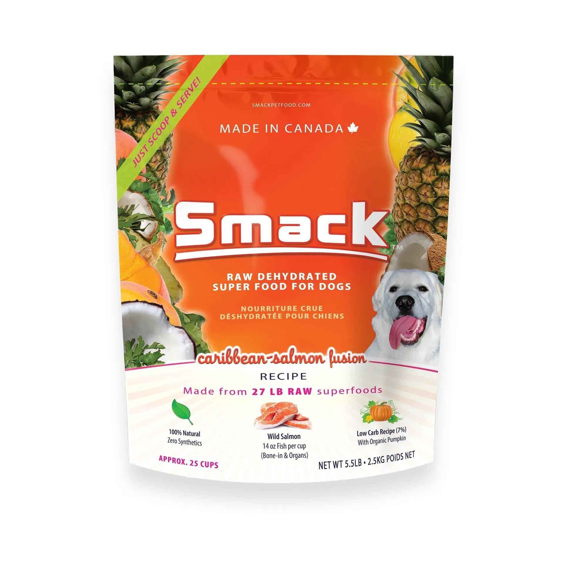 Smack Caribbean-Salmon Fusion Raw Dehydrated Grain Free Dog Food