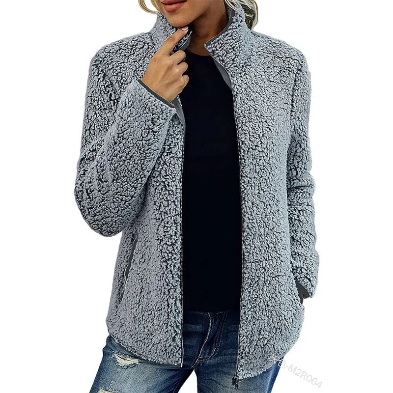 Stand Collar Solid Color Top Sweater Women's Casual Fashion