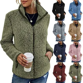 Stand Collar Solid Color Top Sweater Women's Casual Fashion