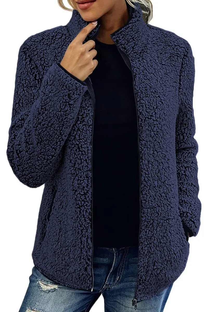 Stand Collar Solid Color Top Sweater Women's Casual Fashion