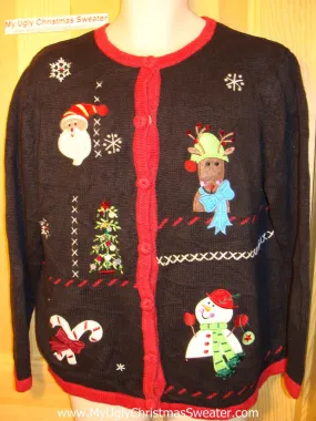 Tacky Ugly Christmas Sweater with Reindeer (f66)