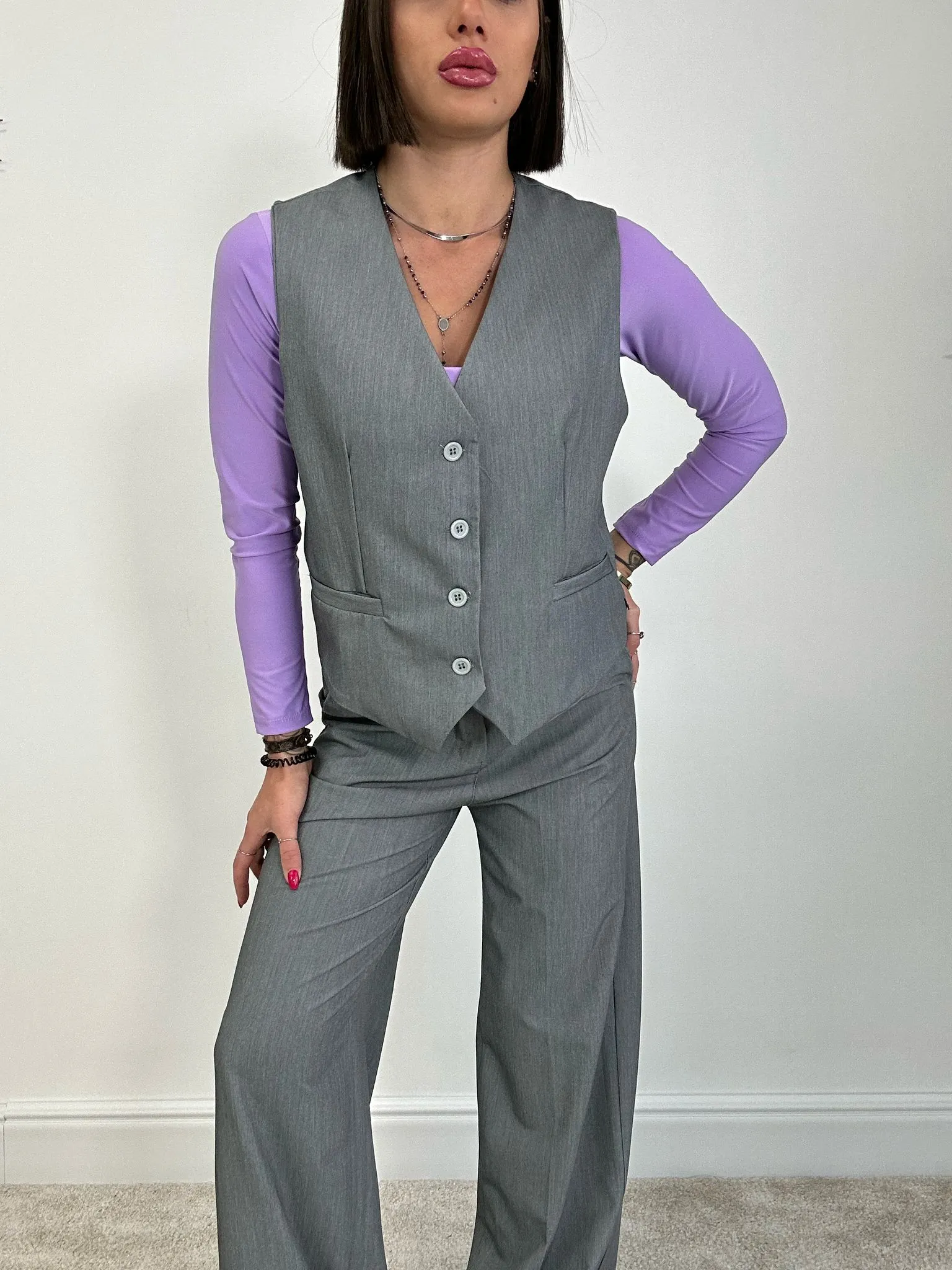Tailleur Hilary (Gilet   Pantalone) Grigio