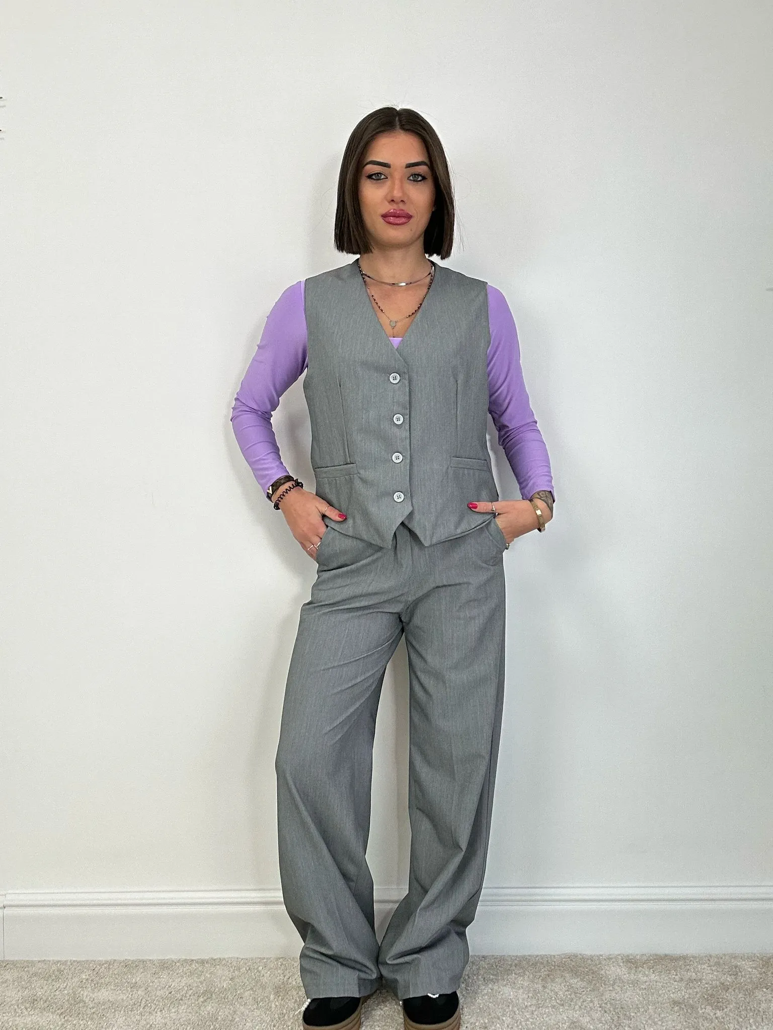 Tailleur Hilary (Gilet   Pantalone) Grigio