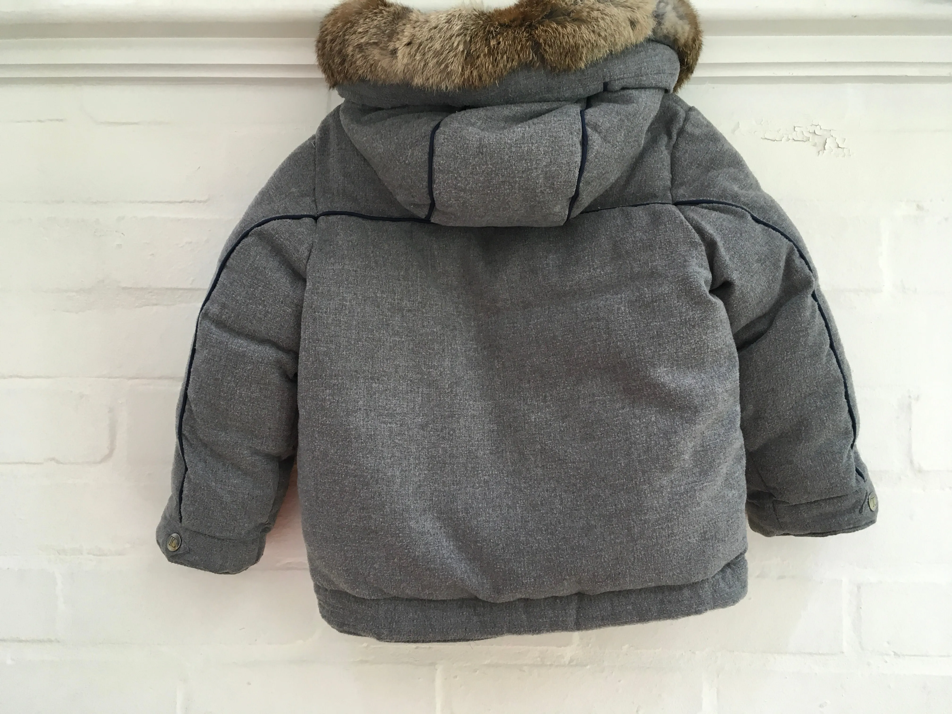 Tartine et Chocolat Rabbit Fur Trim Padded Coat Jacket Children