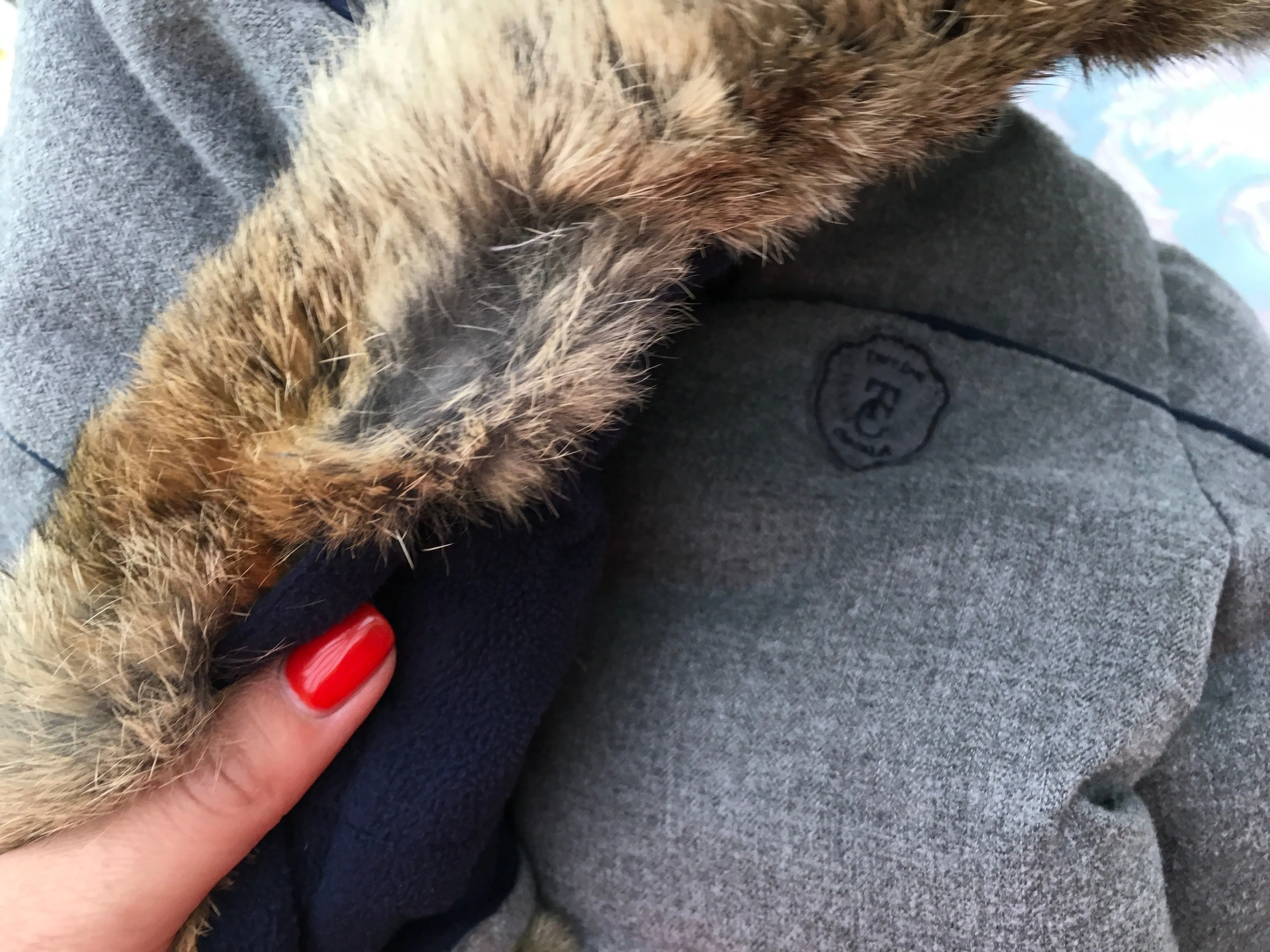 Tartine et Chocolat Rabbit Fur Trim Padded Coat Jacket Children