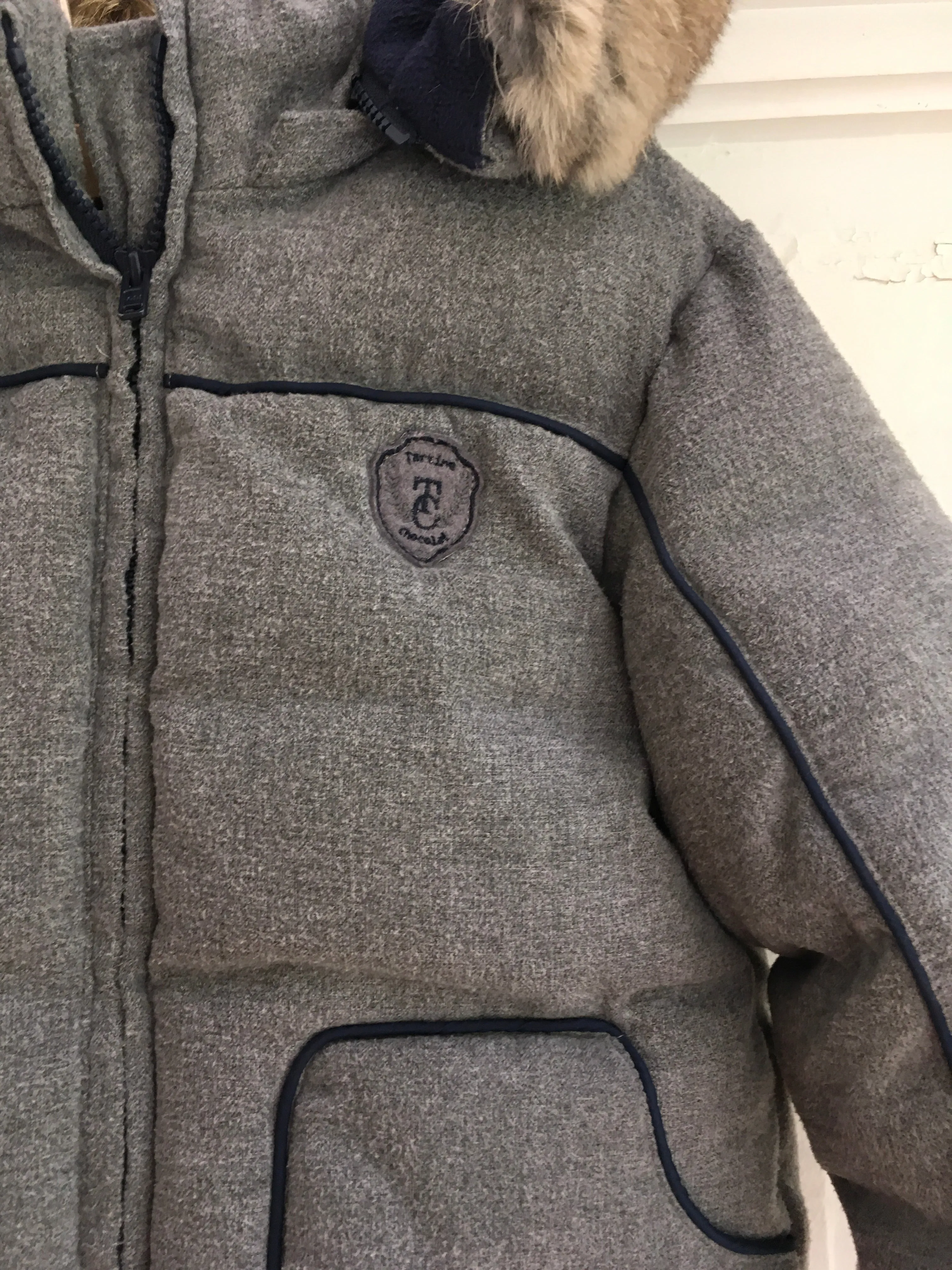Tartine et Chocolat Rabbit Fur Trim Padded Coat Jacket Children