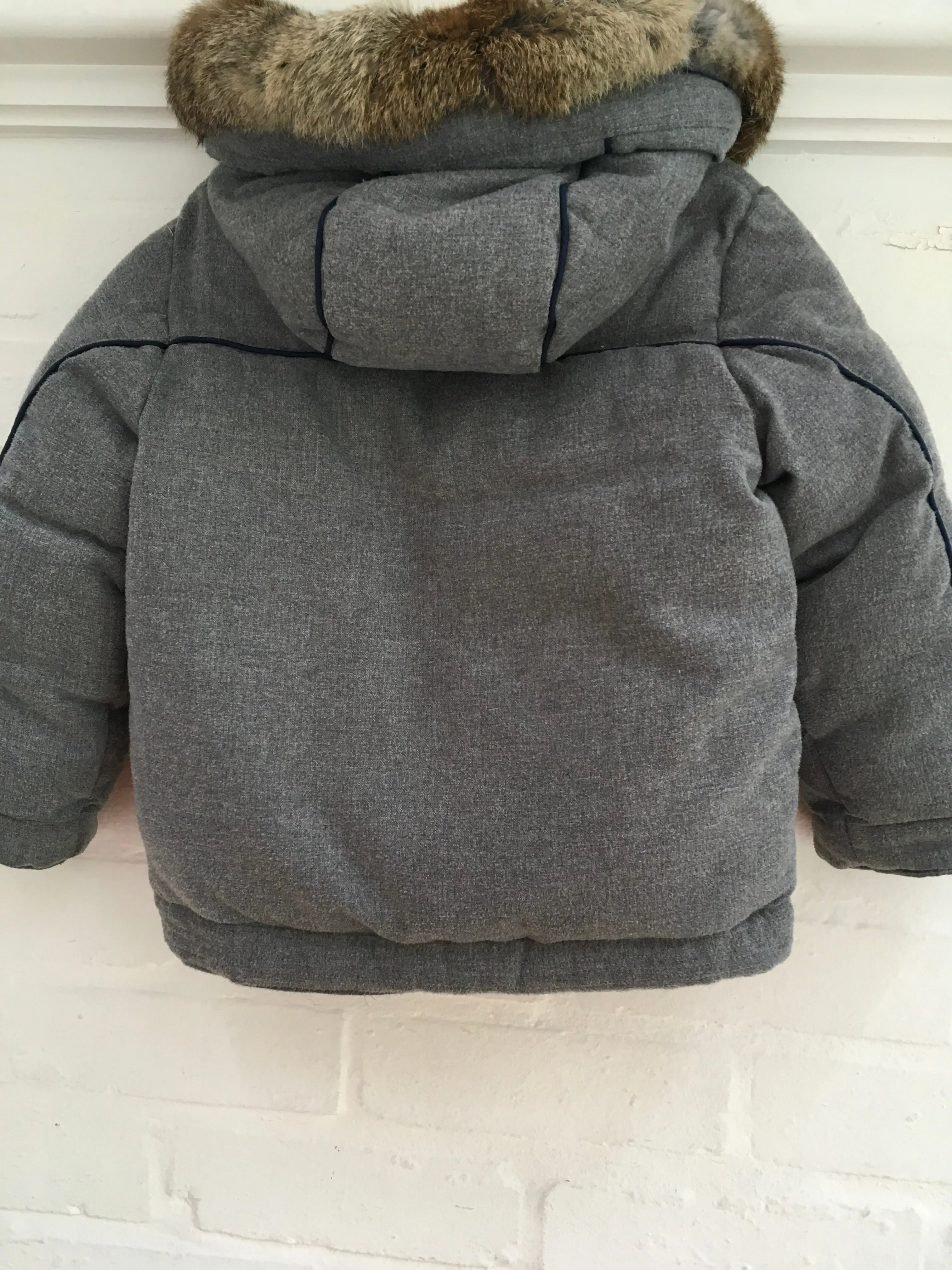 Tartine et Chocolat Rabbit Fur Trim Padded Coat Jacket Children