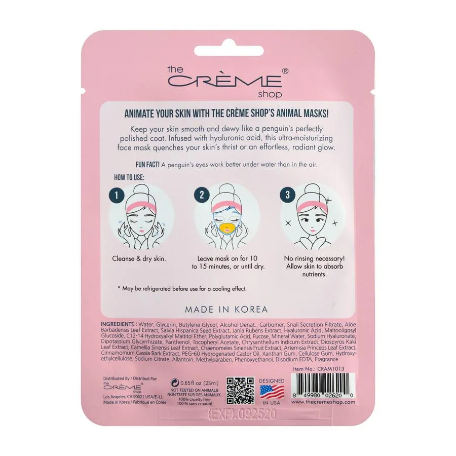 The Creme Shop Drink Up, Skin! Animated Penguin Face Mask - Moisturizing Hyaluronic Acid