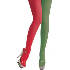 Tights - Elf Red & Green