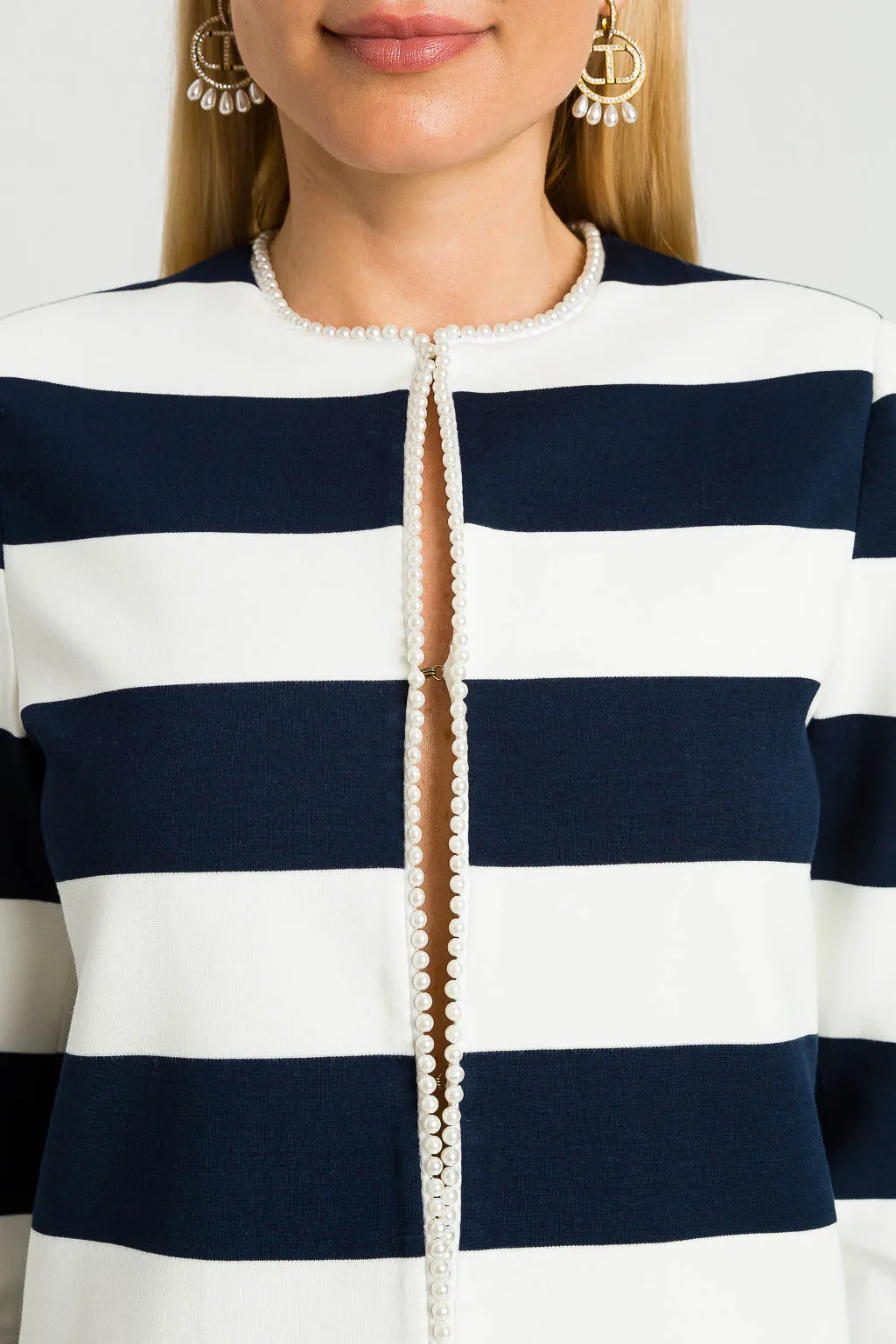 TWS-231TP229A WHT&NAVY CARDIGAN