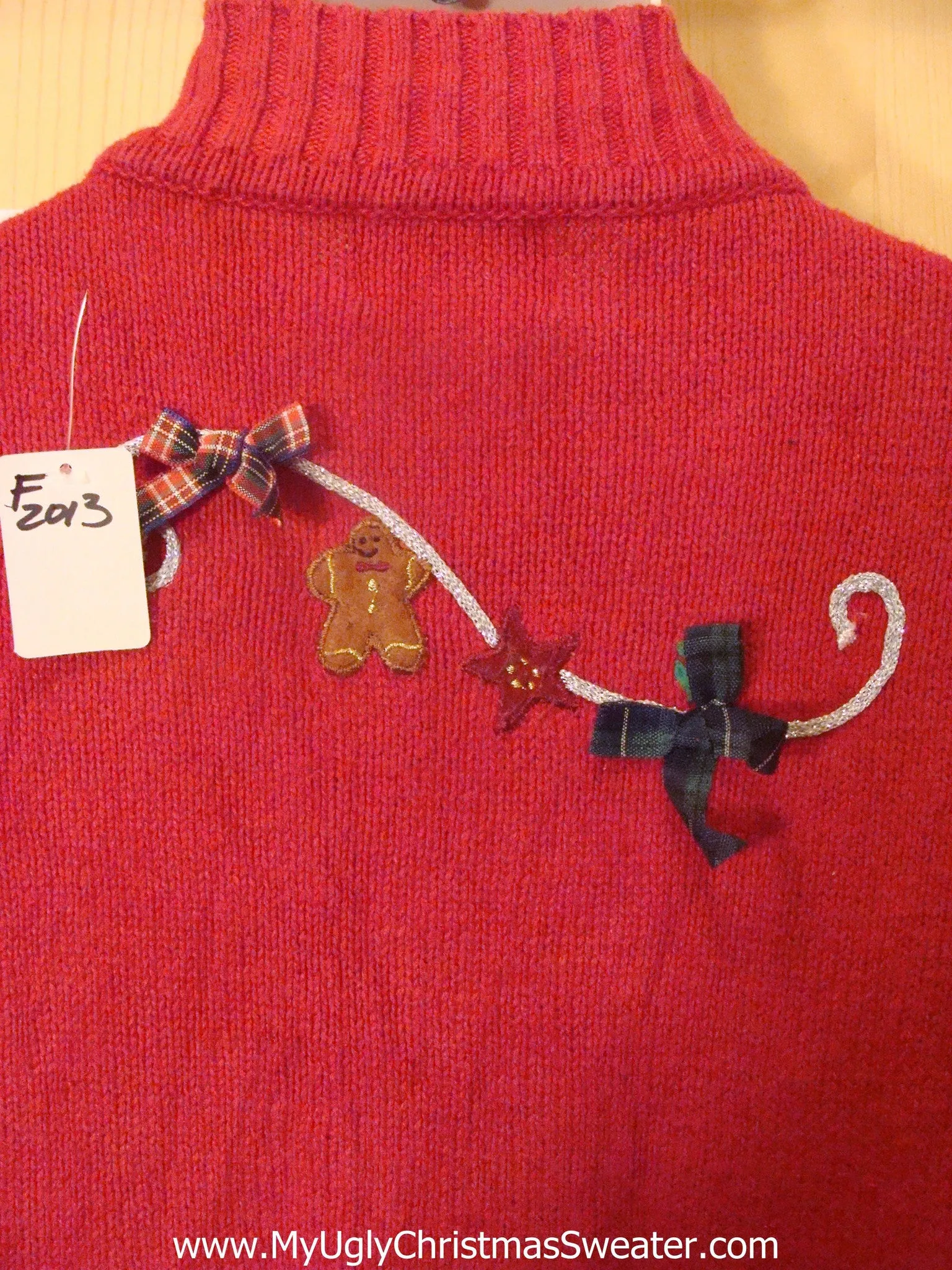 Ugly Christmas Sweater Party Jumper with 3D Bows Clothesline