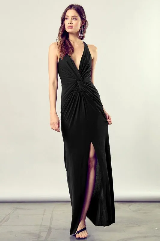 V Neck Sleeveless Maxi Dress