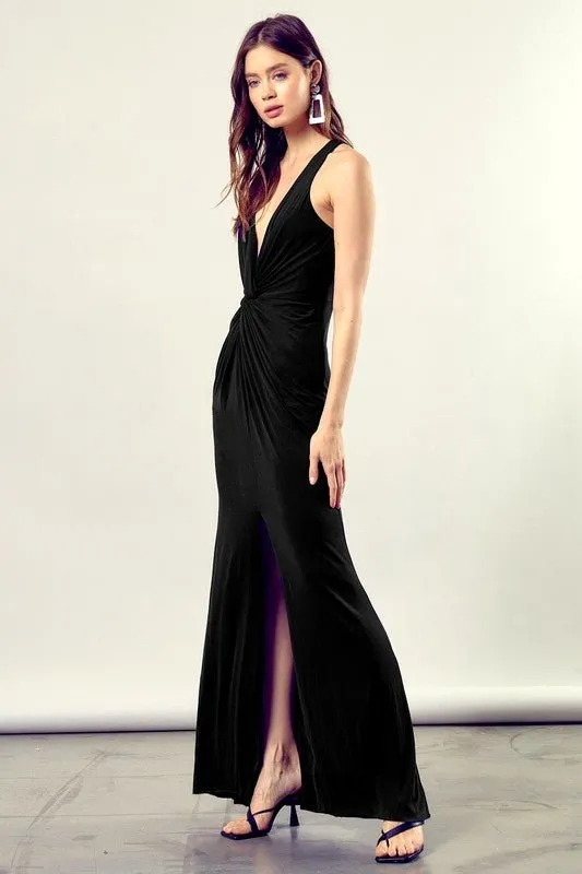 V Neck Sleeveless Maxi Dress