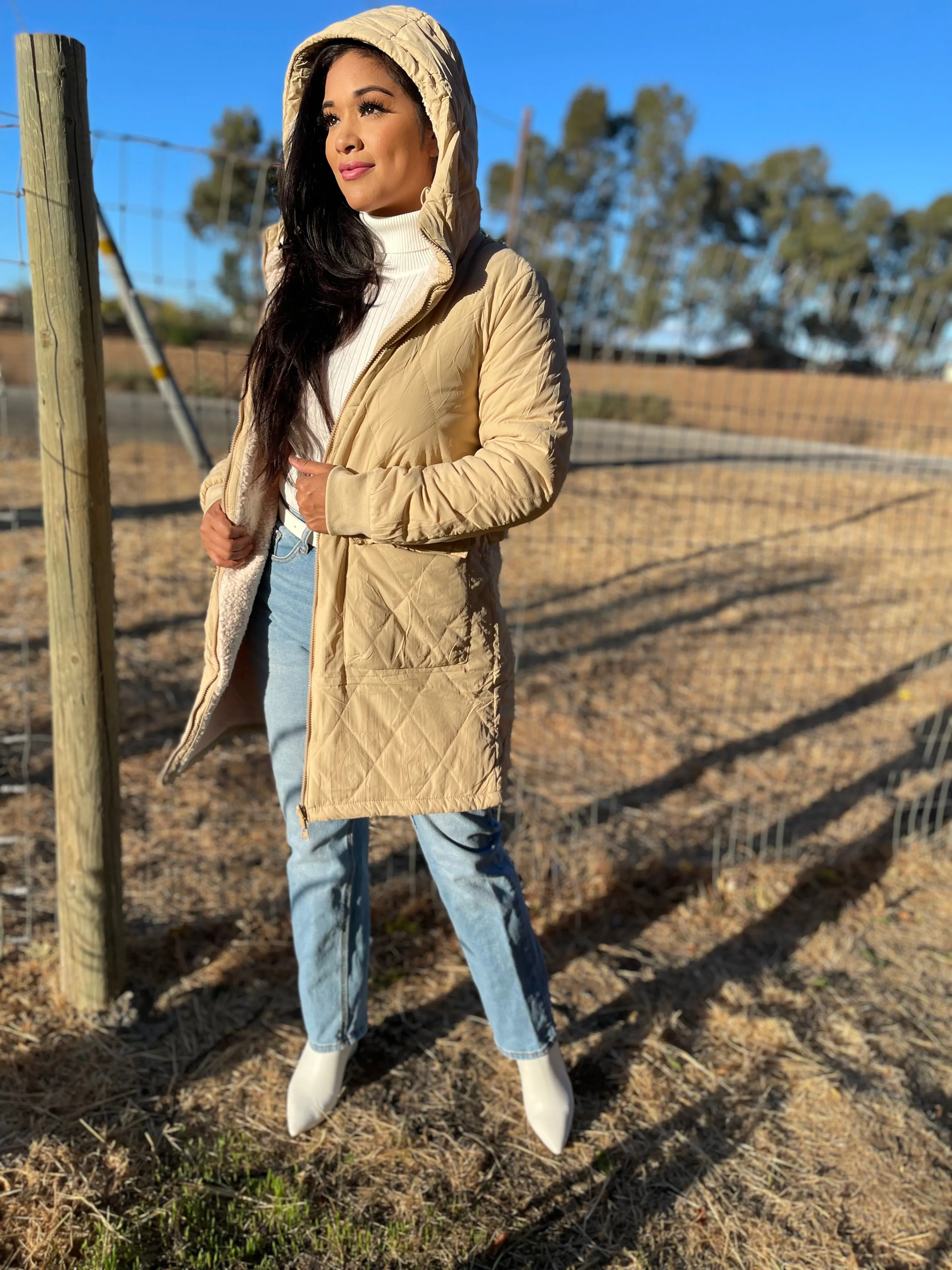 Vegan Faux Shearling Reversible Coat