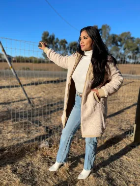 Vegan Faux Shearling Reversible Coat
