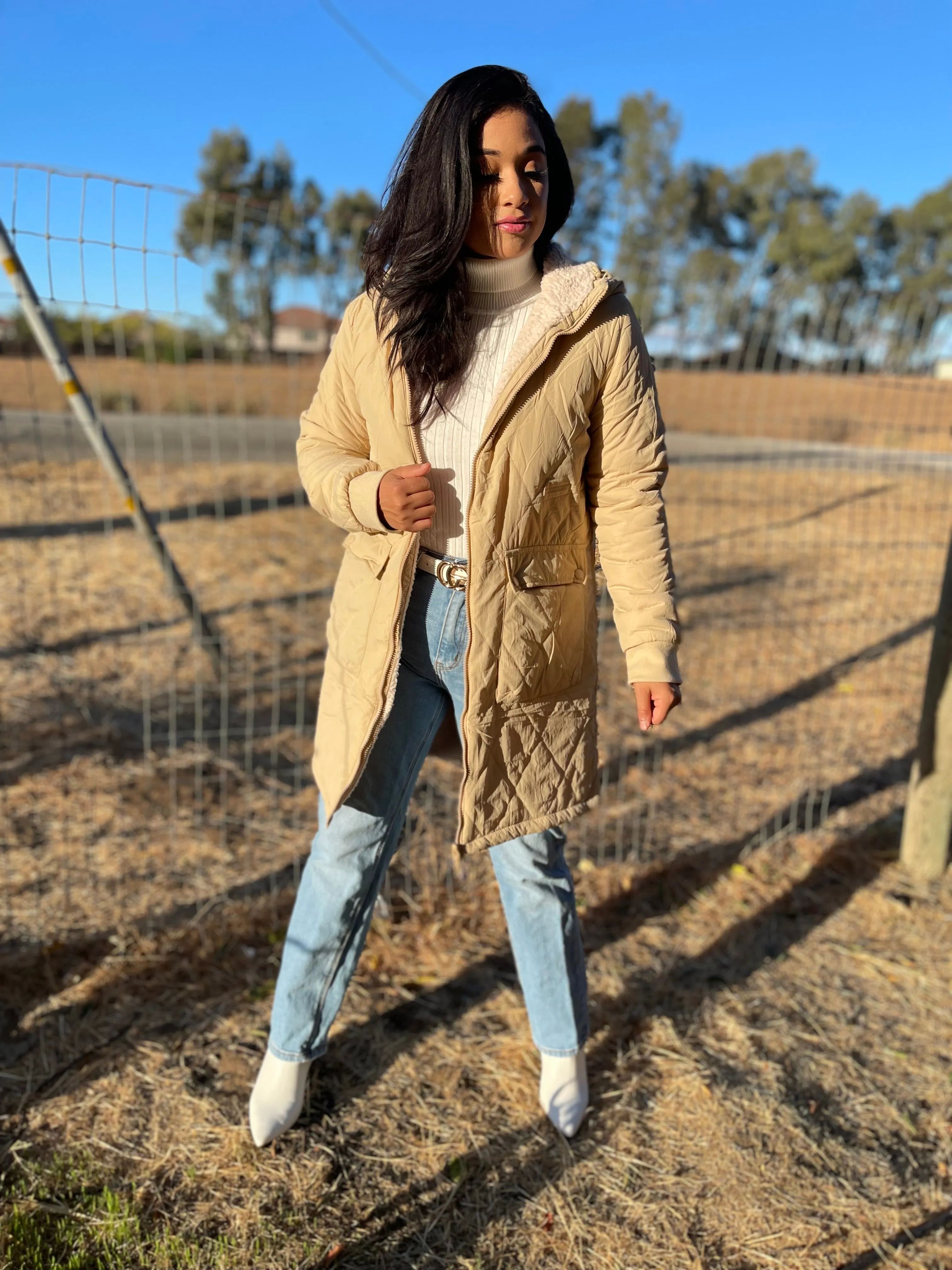 Vegan Faux Shearling Reversible Coat